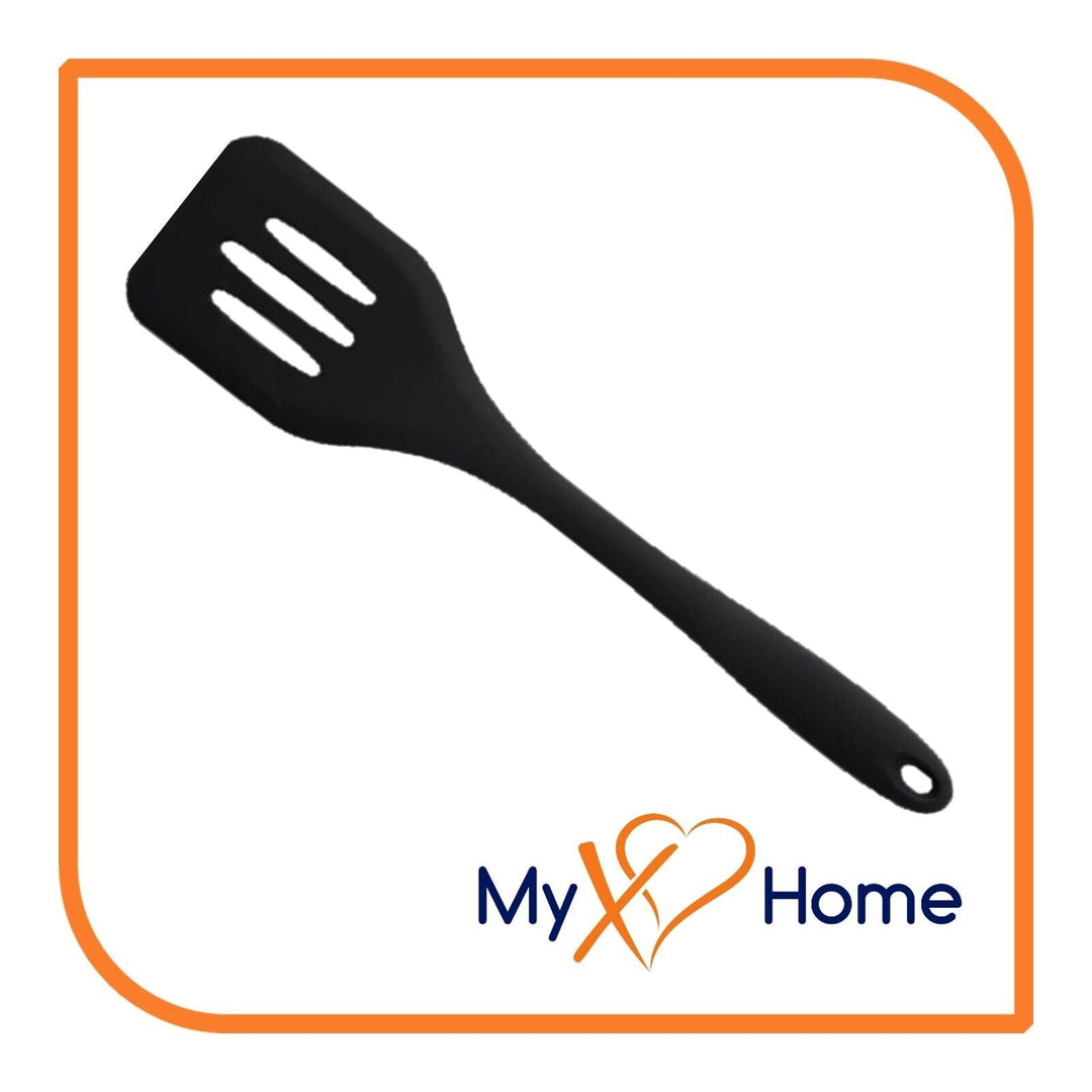 8" Black Silicone Slotted Turner by MyXOHome (1 2 4 or 6 Slotted Turners) Image 7