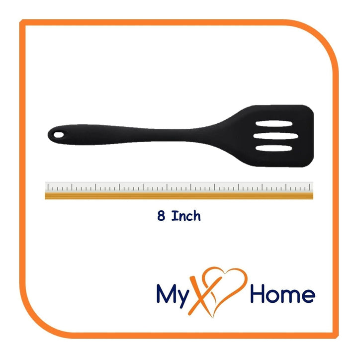 8" Black Silicone Slotted Turner by MyXOHome (1 2 4 or 6 Slotted Turners) Image 9