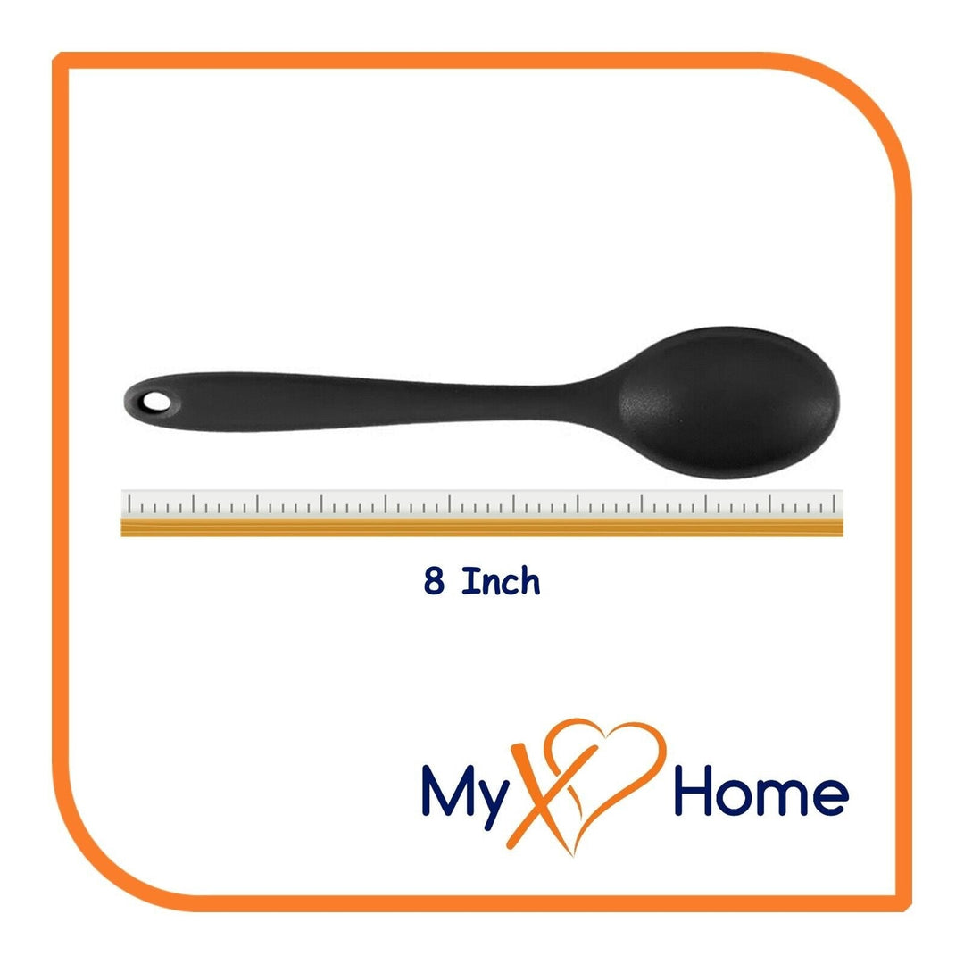 8" Black Silicone Spoon by MyXOHome (1 2 4 or 6 Spoons) Image 4