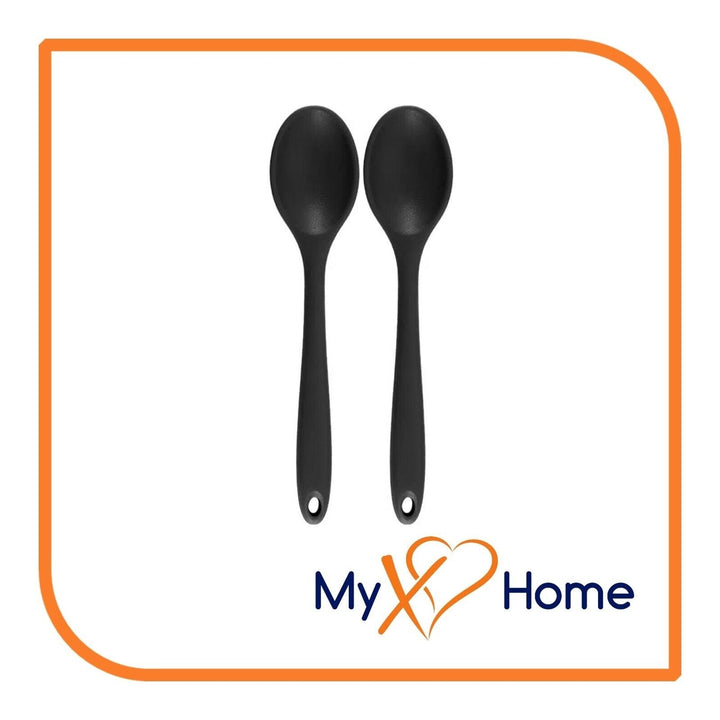 8" Black Silicone Spoon by MyXOHome (1 2 4 or 6 Spoons) Image 6