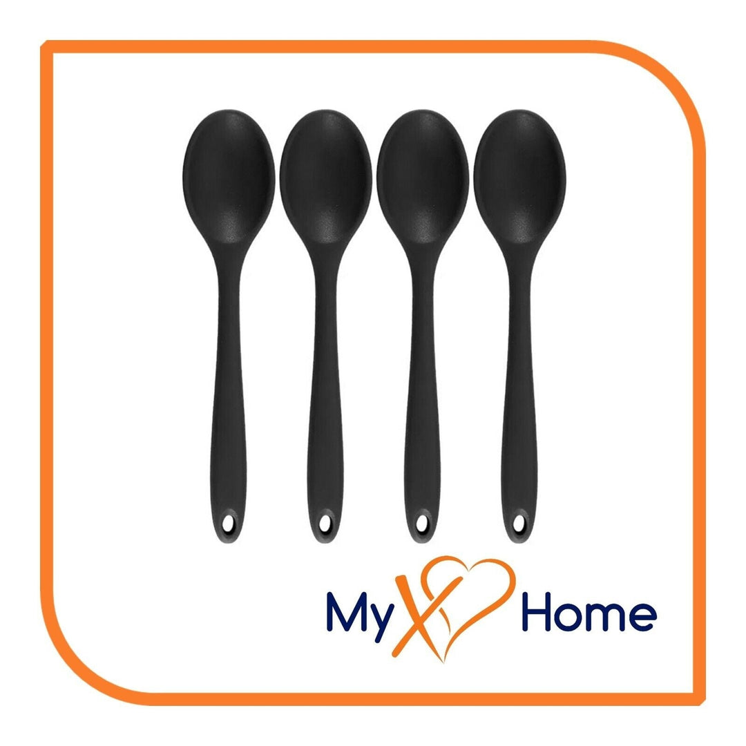 8" Black Silicone Spoon by MyXOHome (1 2 4 or 6 Spoons) Image 7