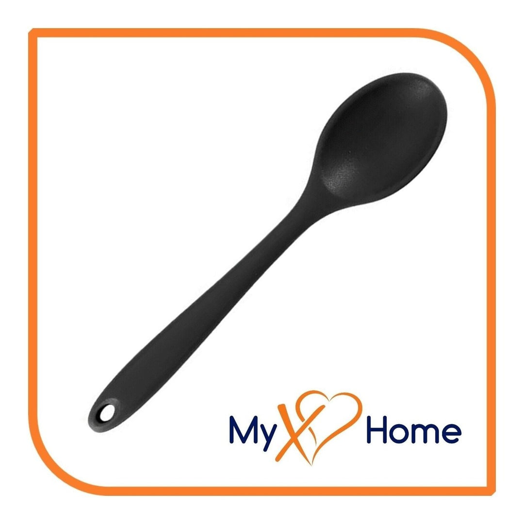 8" Black Silicone Spoon by MyXOHome (1 2 4 or 6 Spoons) Image 8