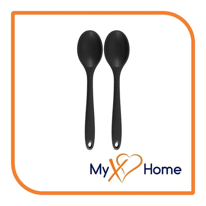 8" Black Silicone Spoon by MyXOHome (1 2 4 or 6 Spoons) Image 1