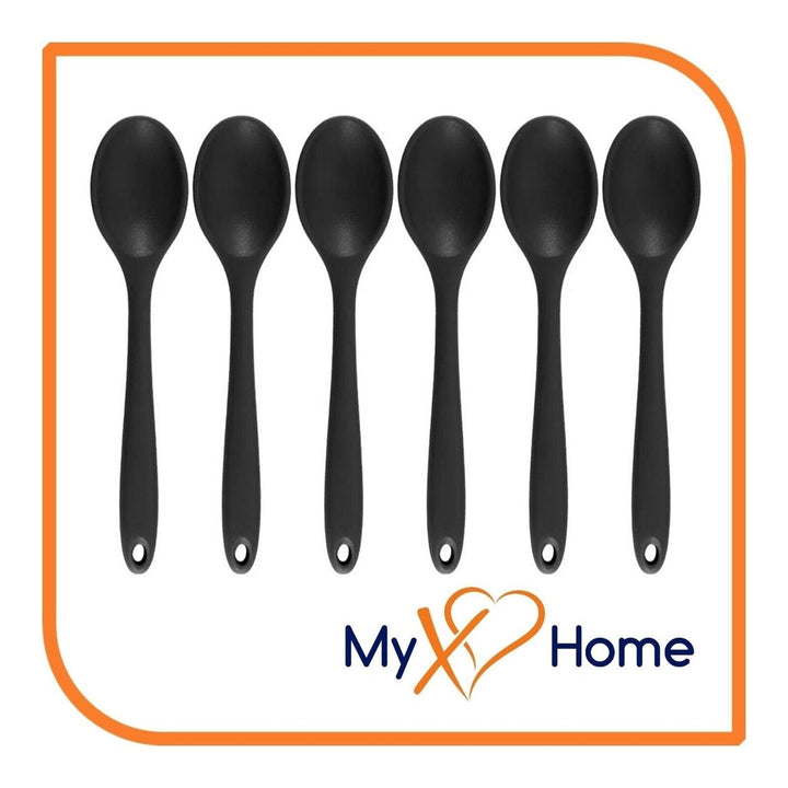 8" Black Silicone Spoon by MyXOHome (1 2 4 or 6 Spoons) Image 11