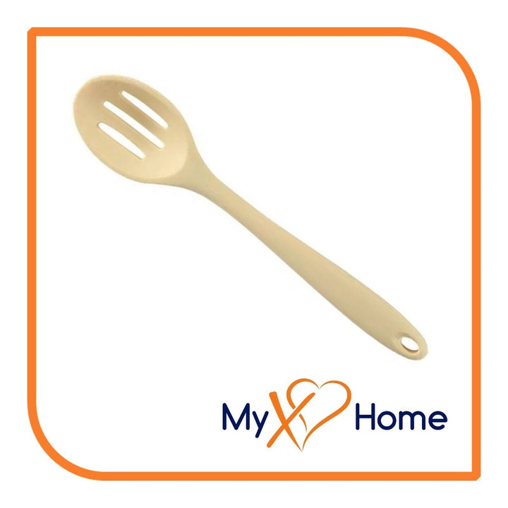 8" Yellow Silicone Slotted Spoon by MyXOHome (1 2 4 or 6 Slotted Spoons) Image 3