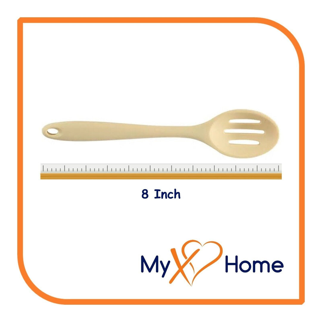 8" Yellow Silicone Slotted Spoon by MyXOHome (1 2 4 or 6 Slotted Spoons) Image 4