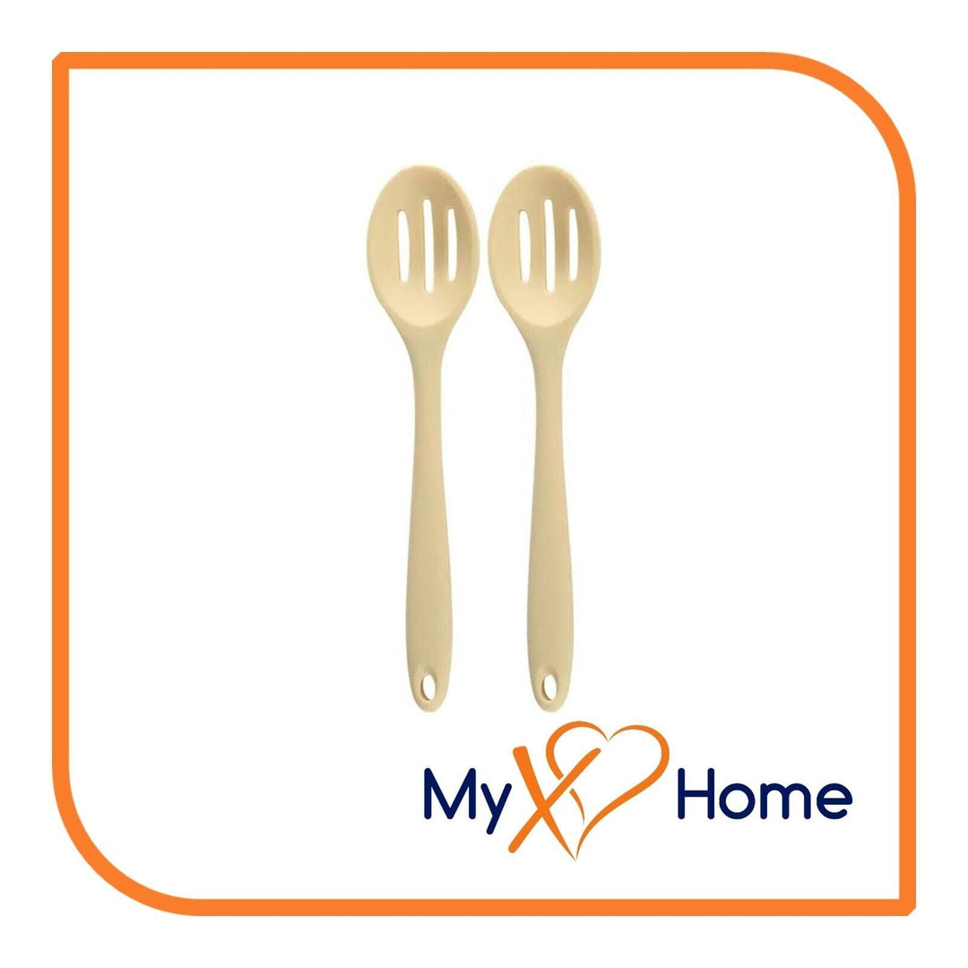 8" Yellow Silicone Slotted Spoon by MyXOHome (1 2 4 or 6 Slotted Spoons) Image 6