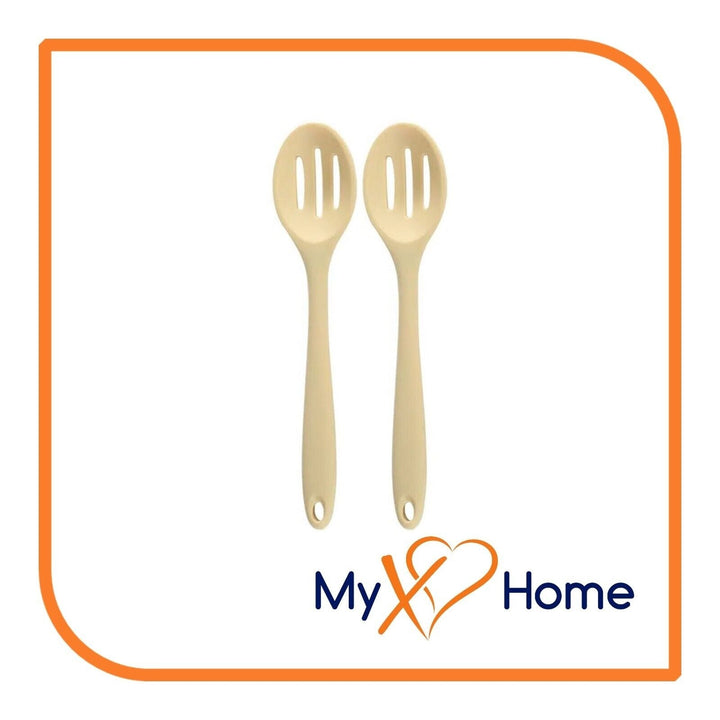 8" Yellow Silicone Slotted Spoon by MyXOHome (1 2 4 or 6 Slotted Spoons) Image 6