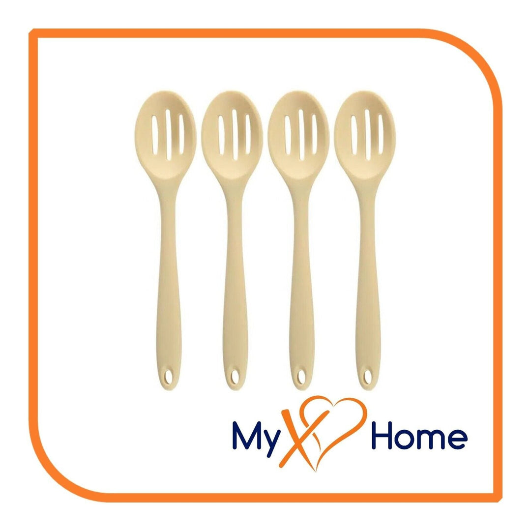 8" Yellow Silicone Slotted Spoon by MyXOHome (1 2 4 or 6 Slotted Spoons) Image 7