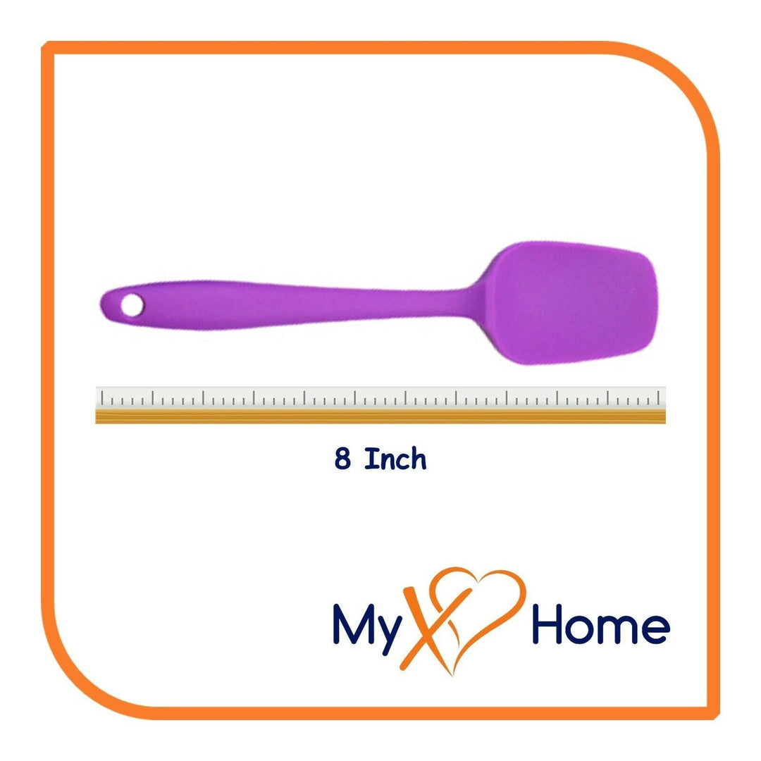 8" Purple Silicone Spoon/Spatula 1 Tool w/ 2 Uses (1 2 4 or 6 Tools) Image 9