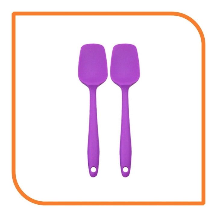 8" Purple Silicone Spoon/Spatula 1 Tool w/ 2 Uses (1 2 4 or 6 Tools) Image 12