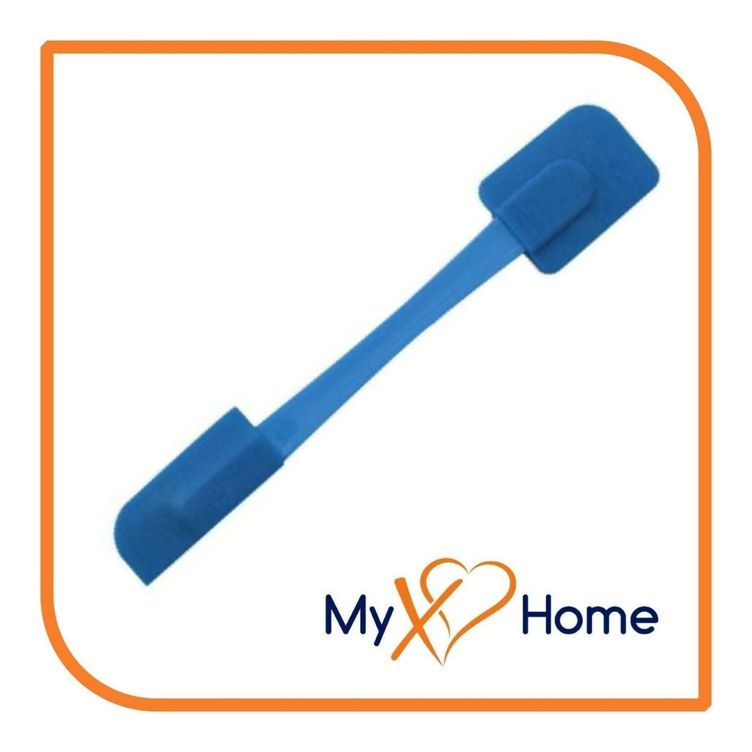 9.75" Blue Silicone Dual Sided Spatula by MyXOHome (1 2 4 or 6 Spatulas) Image 2