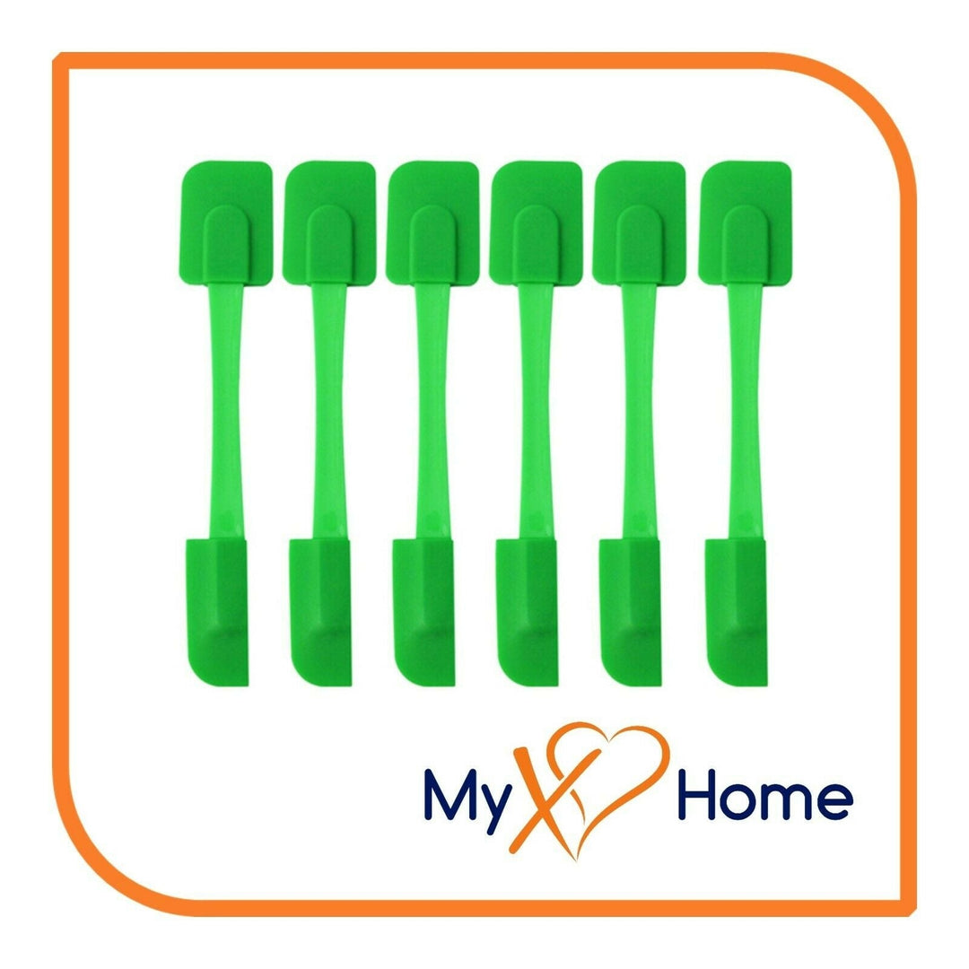 9.75" Green Silicone Dual Sided Spatula by MyXOHome (1 2 4 or 6 Spatulas) Image 1