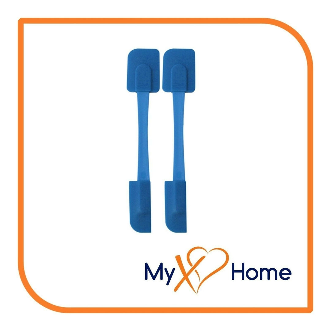 9.75" Blue Silicone Dual Sided Spatula by MyXOHome (1 2 4 or 6 Spatulas) Image 3