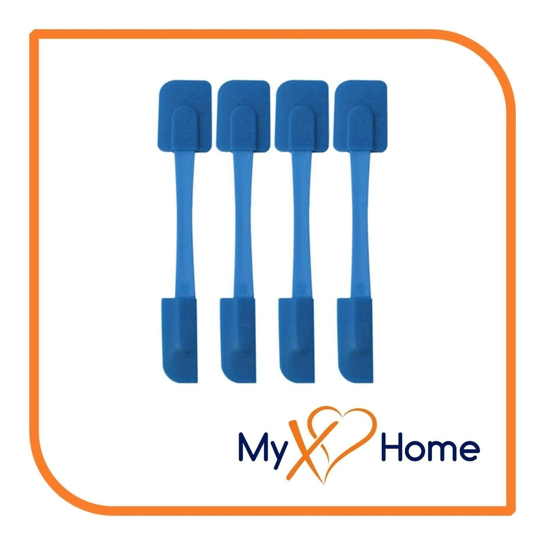 9.75" Blue Silicone Dual Sided Spatula by MyXOHome (1 2 4 or 6 Spatulas) Image 4