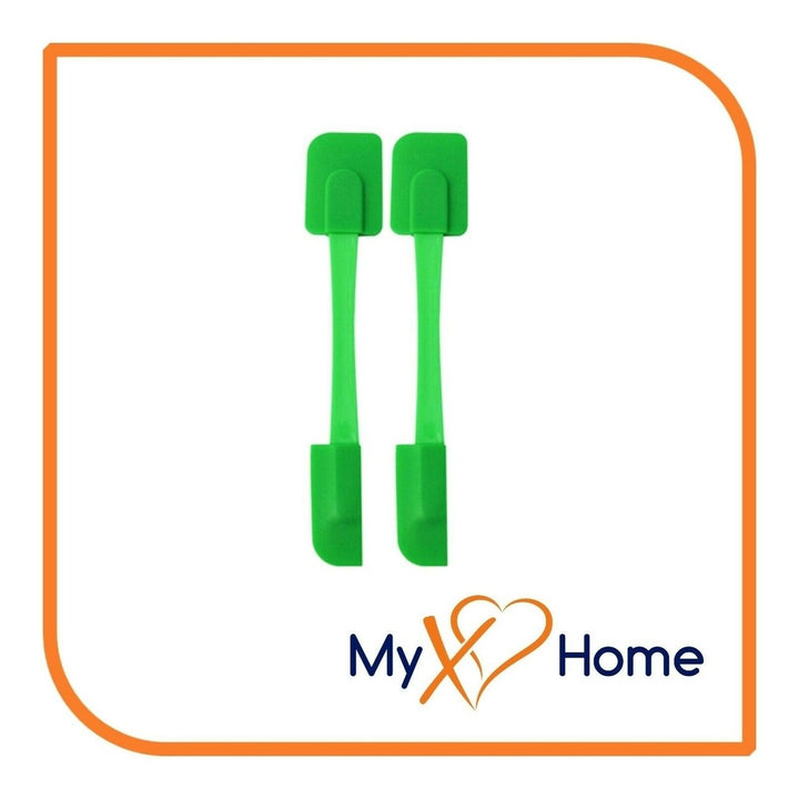 9.75" Green Silicone Dual Sided Spatula by MyXOHome (1 2 4 or 6 Spatulas) Image 1