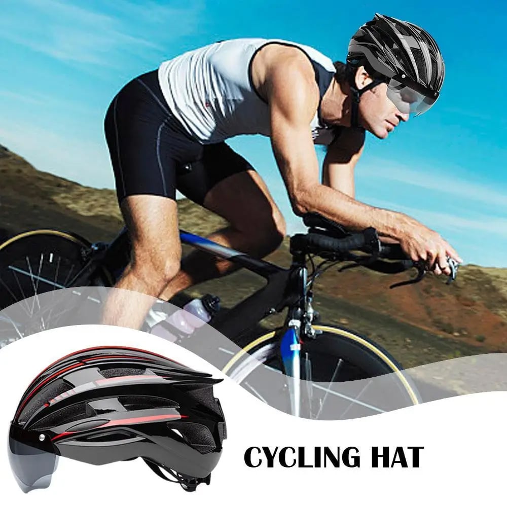 1Pcs Bike Helmet with Detachable Magnetic Goggles Mountain and Road Bicycle Helmets for Men Women Adult Cycling Helmets Image 4