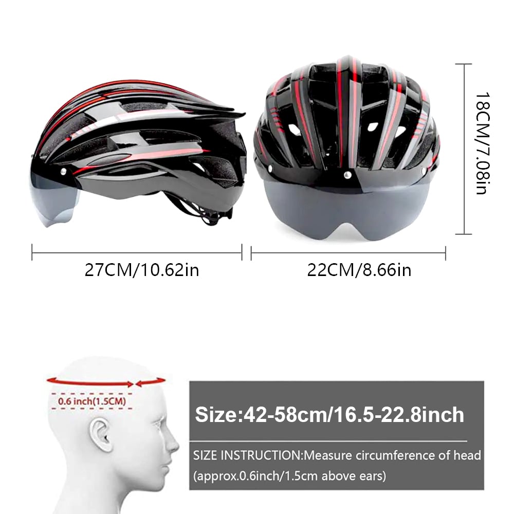 1Pcs Bike Helmet with Detachable Magnetic Goggles Mountain and Road Bicycle Helmets for Men Women Adult Cycling Helmets Image 7