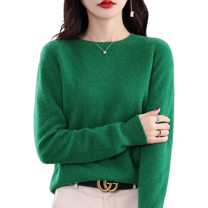 Cashmere Sweaters for Women 100% Cashmere Crew Neck Long Sleeve Soft Pullover Sweater Image 7