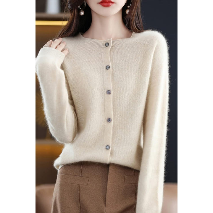 100% Merino Wool Sweaters Womens Fall Winter Warm Soft Knitted Crew Neck Cardigan Turtleneck Long Sleeves Image 2