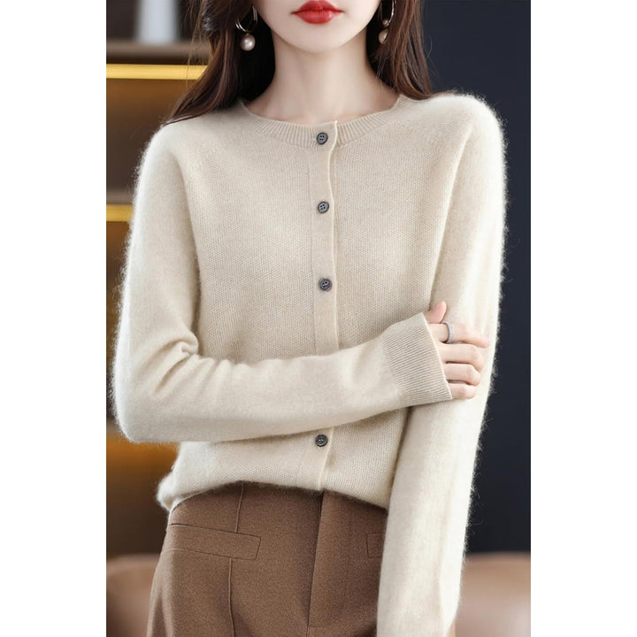 100% Merino Wool Sweaters Womens Fall Winter Warm Soft Knitted Crew Neck Cardigan Turtleneck Long Sleeves Image 3