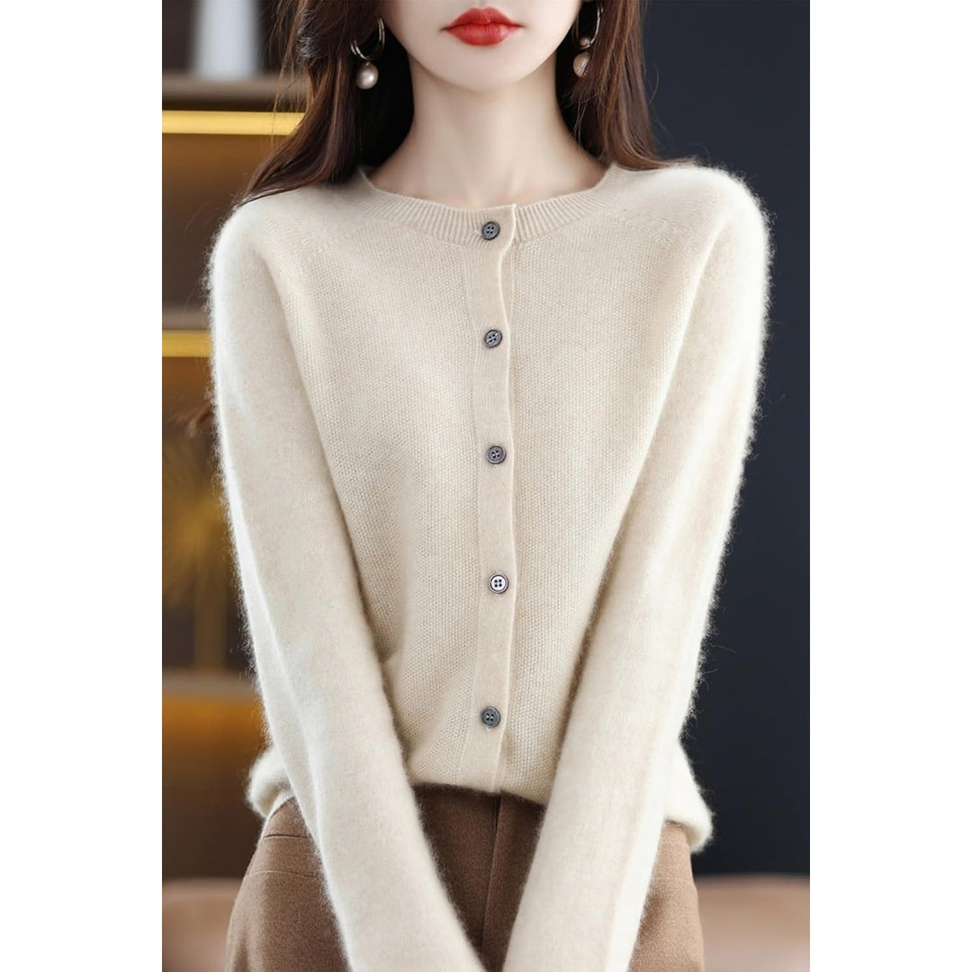 100% Merino Wool Sweaters Womens Fall Winter Warm Soft Knitted Crew Neck Cardigan Turtleneck Long Sleeves Image 4