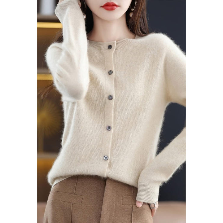 100% Merino Wool Sweaters Womens Fall Winter Warm Soft Knitted Crew Neck Cardigan Turtleneck Long Sleeves Image 4