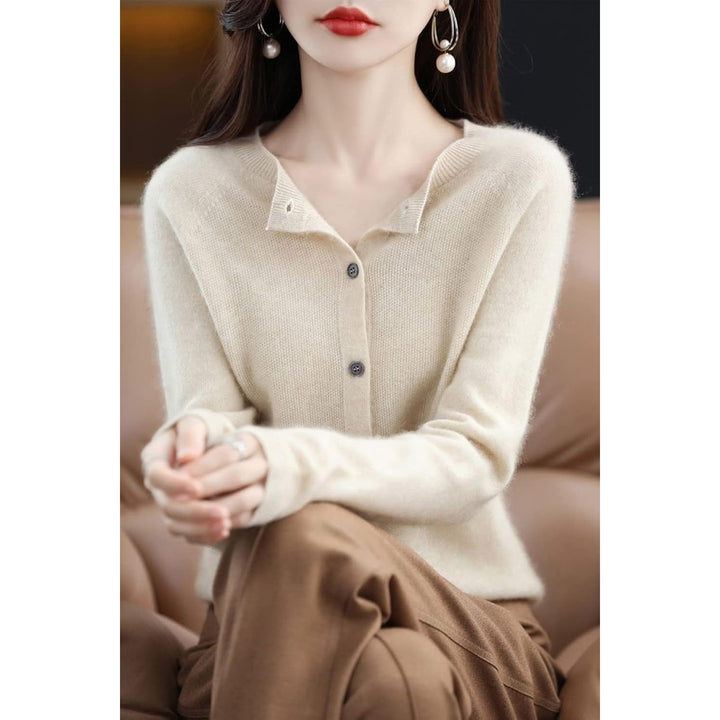 100% Merino Wool Sweaters Womens Fall Winter Warm Soft Knitted Crew Neck Cardigan Turtleneck Long Sleeves Image 6