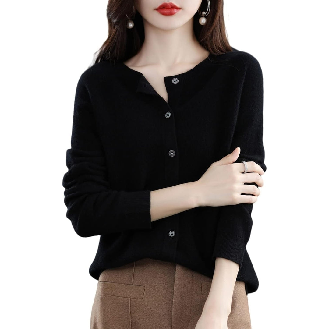 100% Merino Wool Sweaters Womens Fall Winter Warm Soft Knitted Crew Neck Cardigan Turtleneck Long Sleeves Image 7