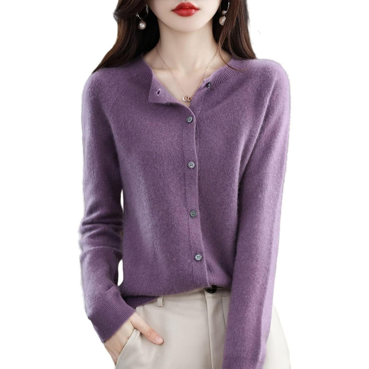 100% Merino Wool Sweaters Womens Fall Winter Warm Soft Knitted Crew Neck Cardigan Turtleneck Long Sleeves Image 8