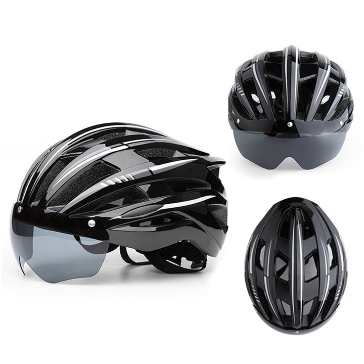 1Pcs Bike Helmet with Detachable Magnetic Goggles Mountain and Road Bicycle Helmets for Men Women Adult Cycling Helmets Image 1