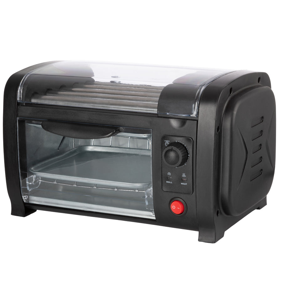 Hot Dog Toaster Oven Countertop Hot Dog Roller with Bun Warmer and Adjustable 30-Minute Timer Hot Dog Machine with 5 Image 1