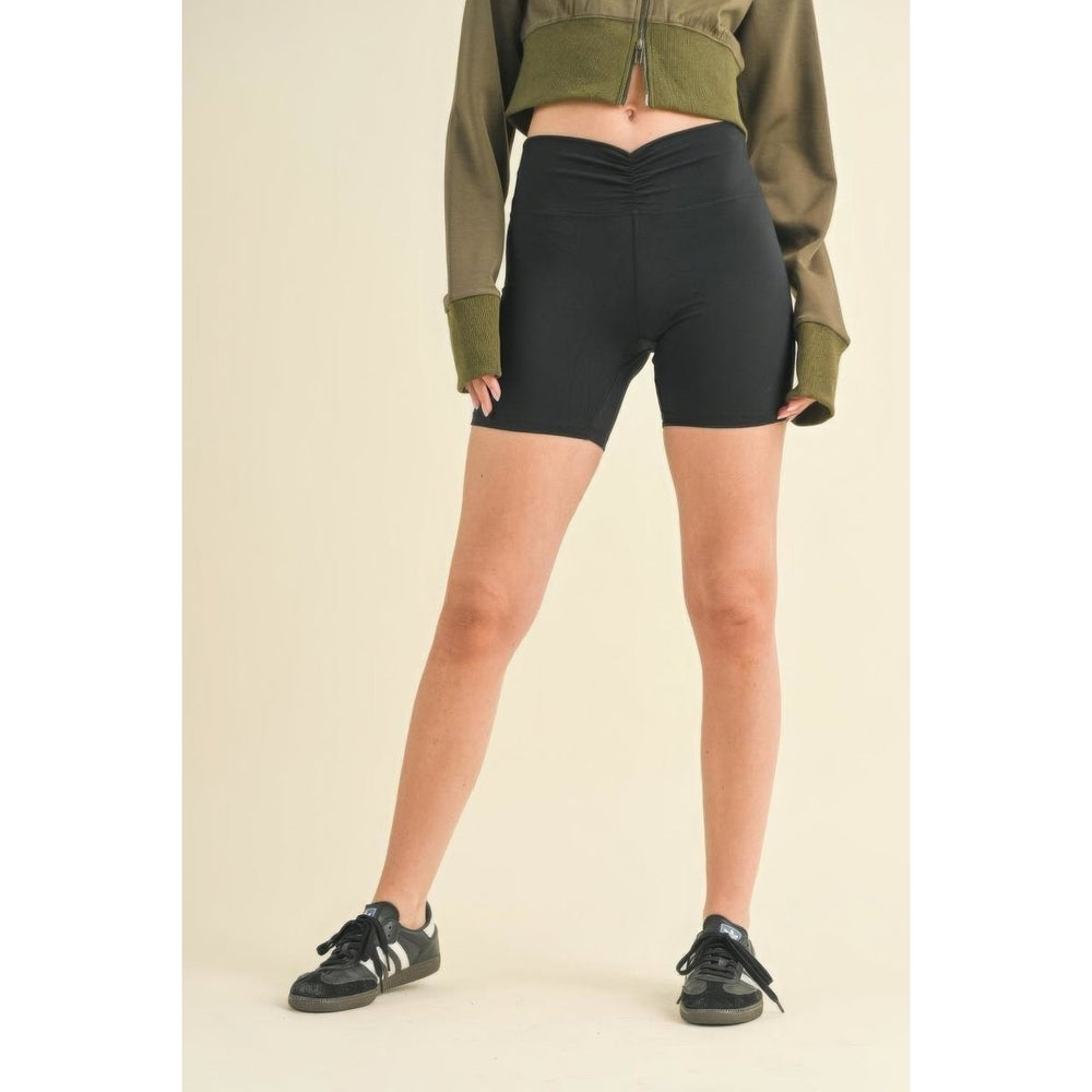 Ruched Waist Biker Shorts Image 2