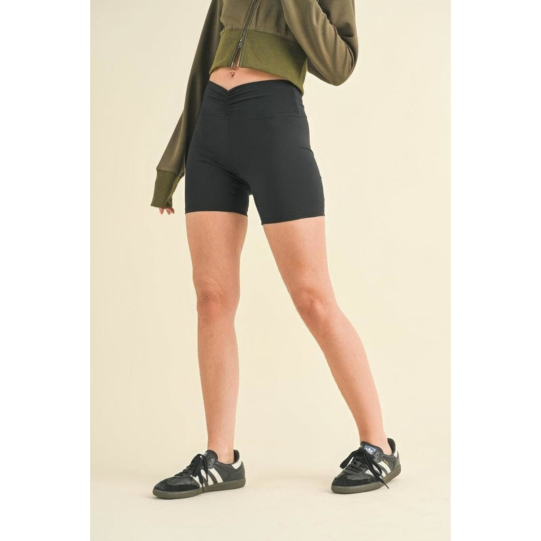 Ruched Waist Biker Shorts Image 3