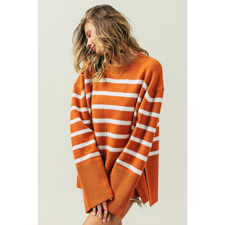 Ribbed Hem Stripe Sweater Image 6