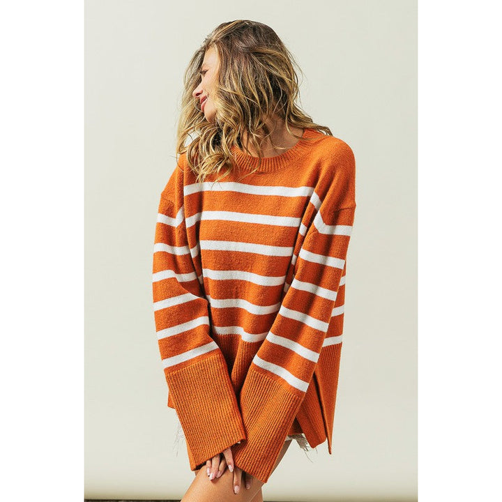 Ribbed Hem Stripe Sweater Image 9