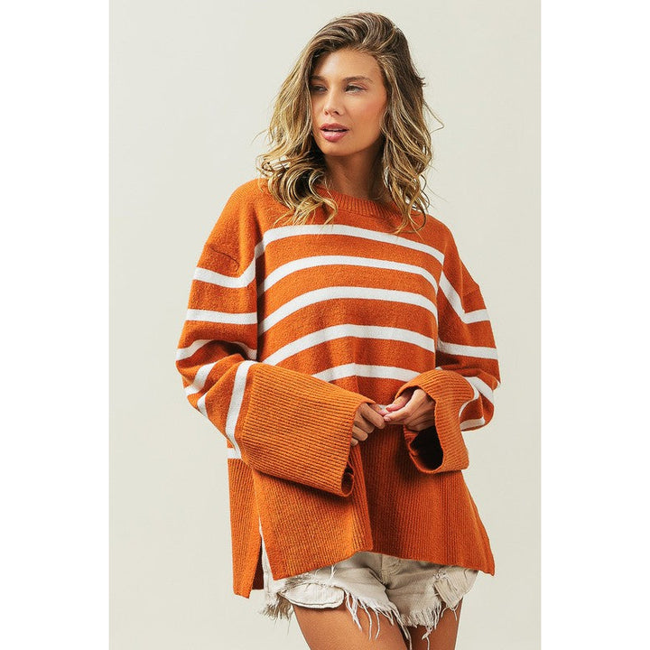 Ribbed Hem Stripe Sweater Image 11