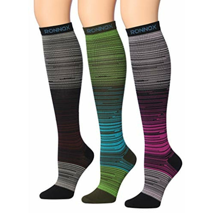 Ronnox Compression Socks for Men and Women Colorful Patterned Knee High Image 1