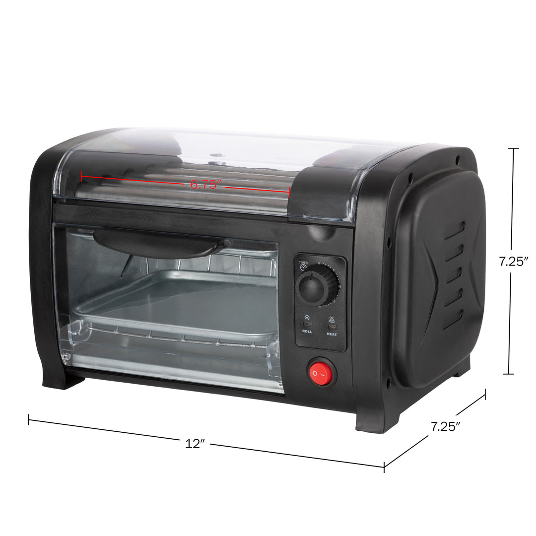 Hot Dog Toaster Oven Countertop Hot Dog Roller with Bun Warmer and Adjustable 30-Minute Timer Hot Dog Machine with 5 Image 7