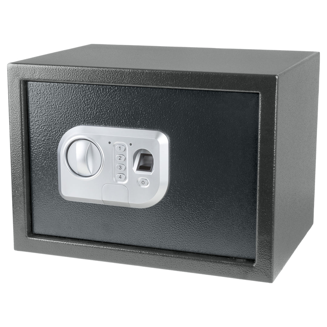 Electronic Safe - Digital Biometric Fingerprint Lock Box with 2 Override Keys - Business or Home Safe for Jewelry Cash Image 1