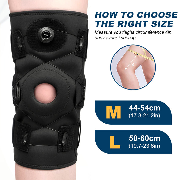 1Pcs Hinged Knee Brace for Meniscus Tear Adjustable Support for Knee Pain with Hinges and Built-in Side Stabilizers for Image 1