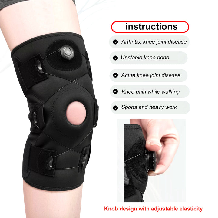 1Pcs Hinged Knee Brace for Meniscus Tear Adjustable Support for Knee Pain with Hinges and Built-in Side Stabilizers for Image 8