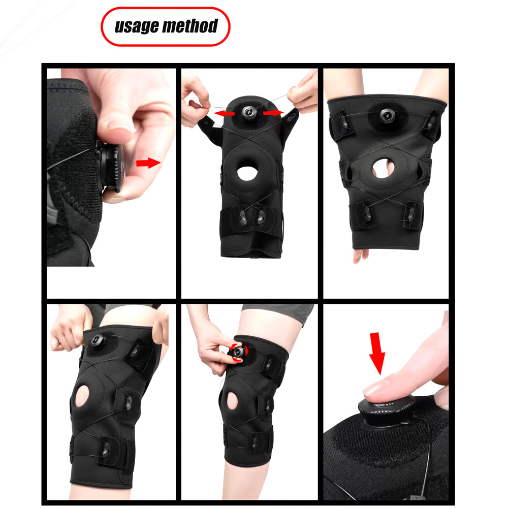 1Pcs Hinged Knee Brace for Meniscus Tear Adjustable Support for Knee Pain with Hinges and Built-in Side Stabilizers for Image 9