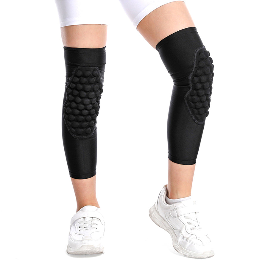 3-12 years old kids Knee Padded Compression Leg Sleeve Thigh Guard Sports Protective Gear Brace Support for Football Image 1