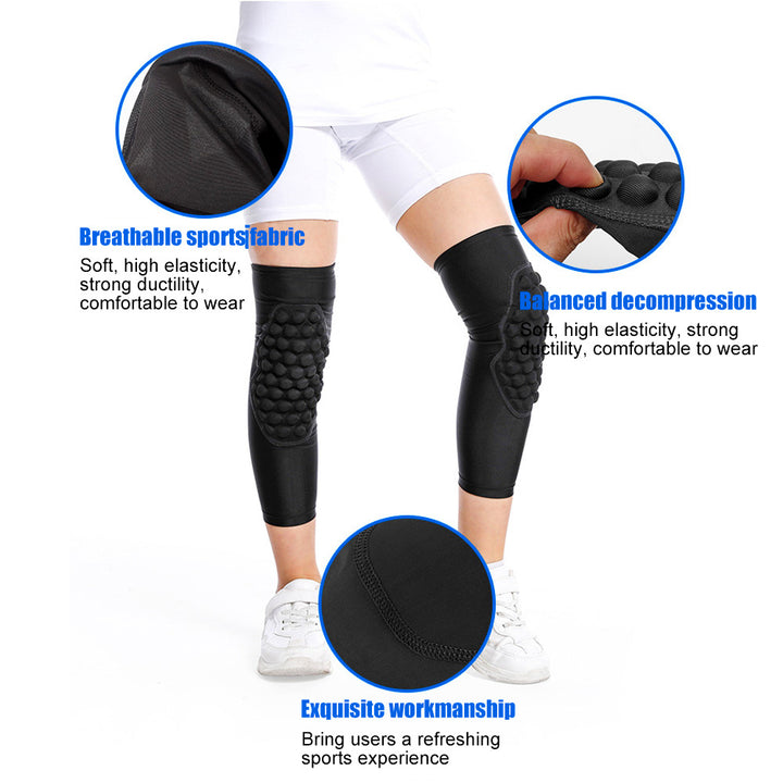 3-12 years old kids Knee Padded Compression Leg Sleeve Thigh Guard Sports Protective Gear Brace Support for Football Image 7