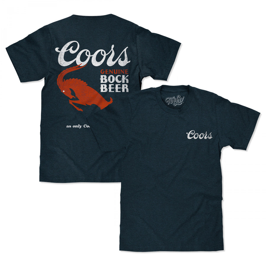 Coors Genuine Rock Beer Front and Back Print T-Shirt Image 1