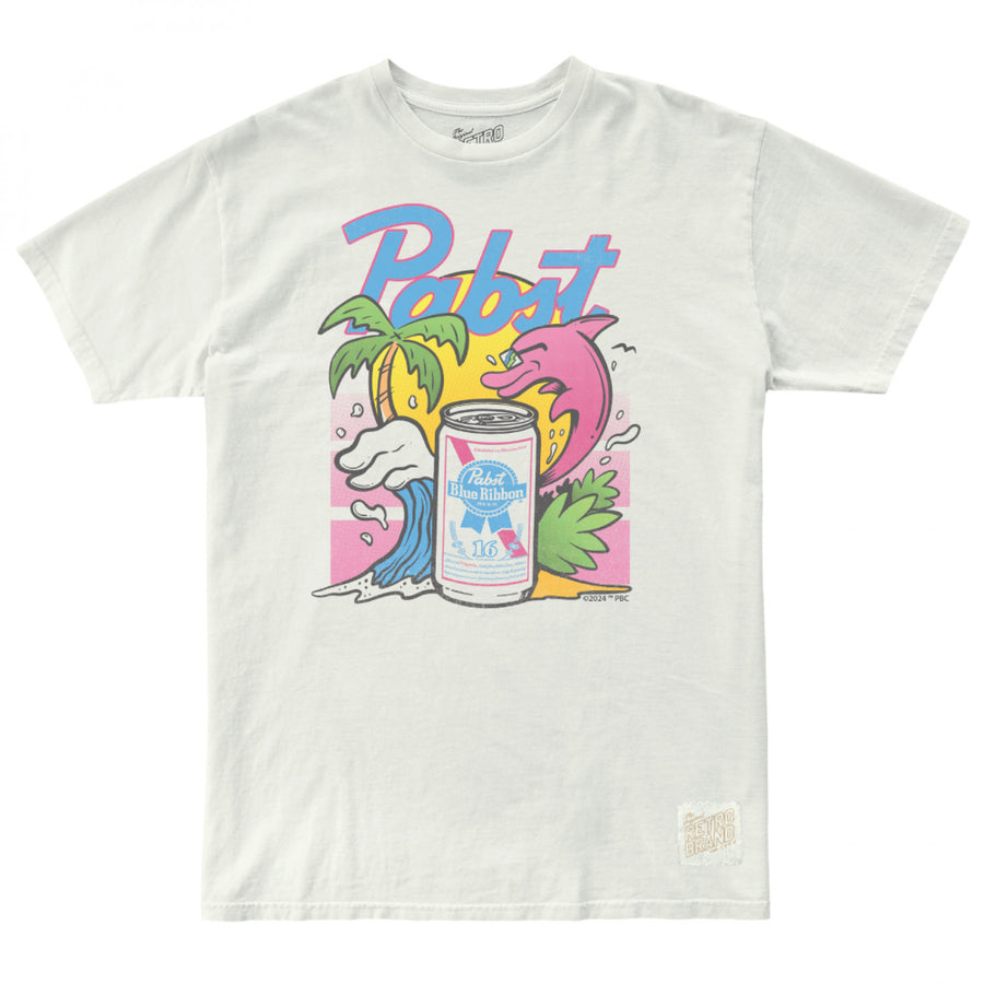 Pabst Blue Ribbon Pink Dolphin T-Shirt Image 1