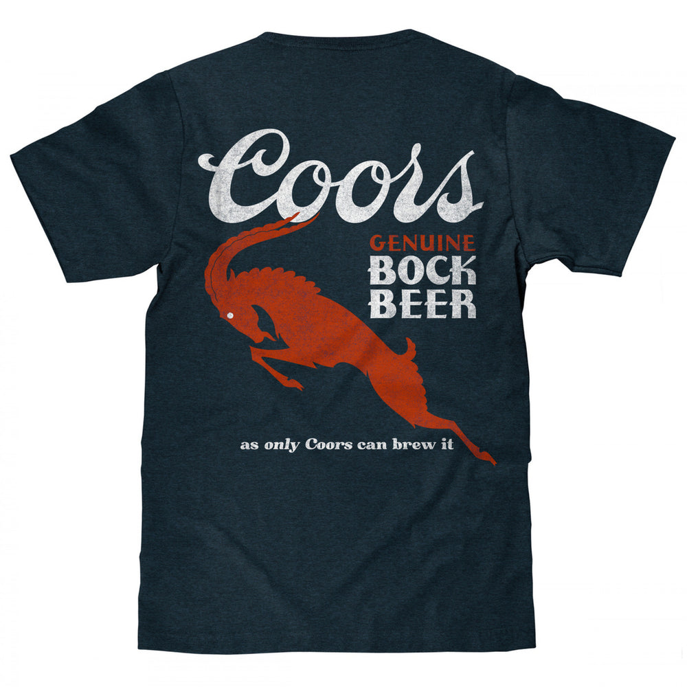 Coors Genuine Rock Beer Front and Back Print T-Shirt Image 2