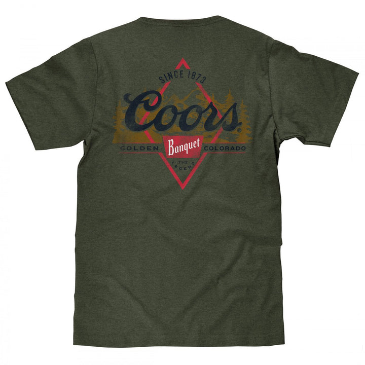 Coors Banquet Diamond Logo Front and Back Print T-Shirt Image 3