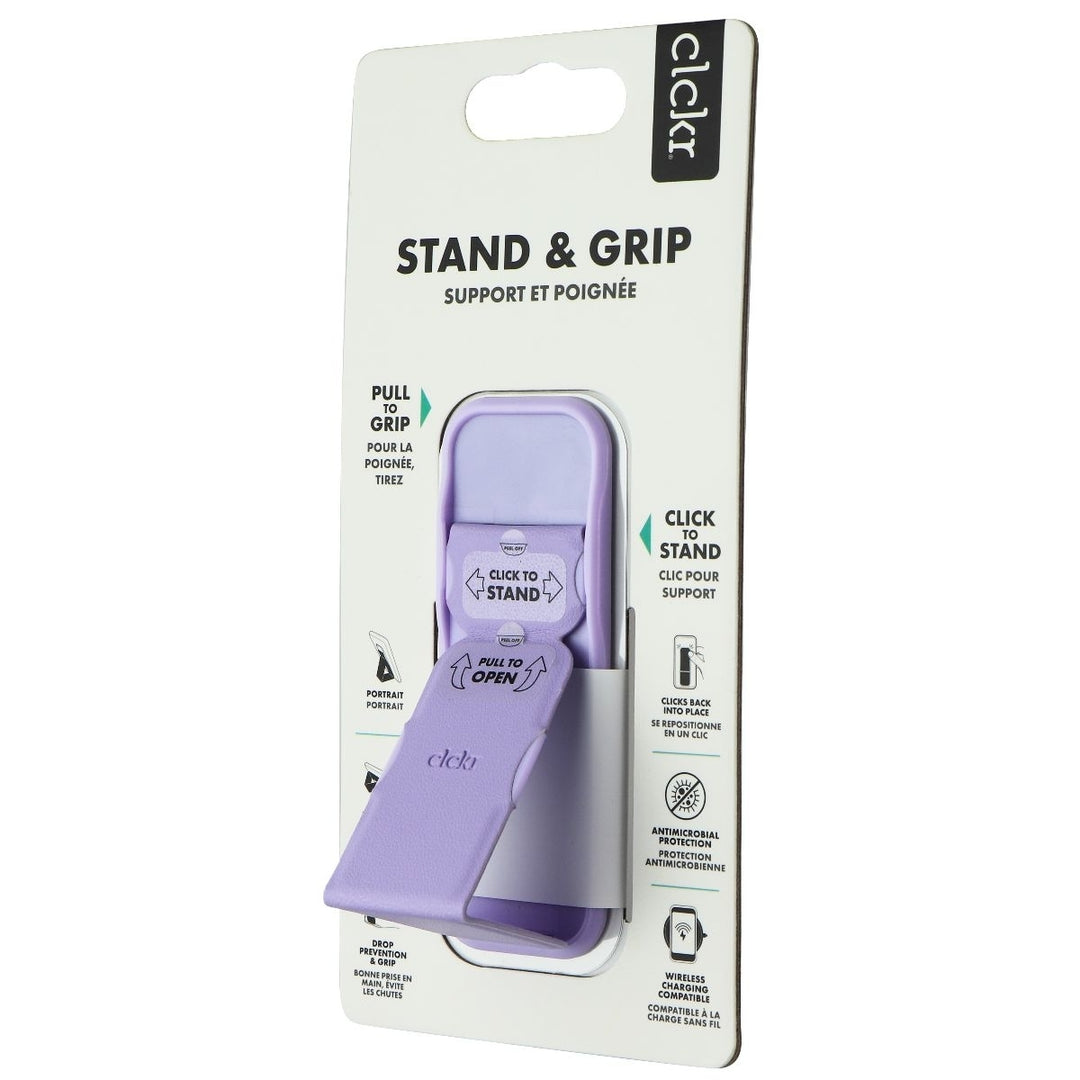 CLCKR Stand and Grip Universal Adhesive Kickstand Grip for Smartphones - Lilac Image 1